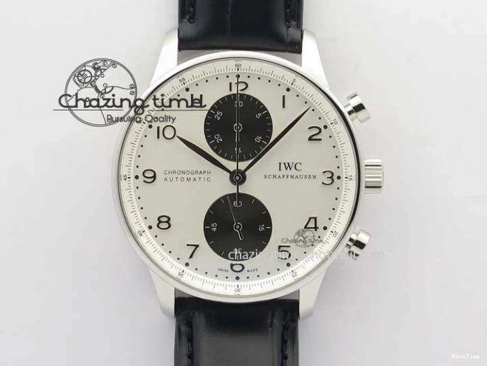 MIROTIME 0301 Portuguese Chrono RG IW371415 ZF 1:1 Best Edition Black Dial On Black Leather Strap A79350 (Slim Movement) FashionForward 7264